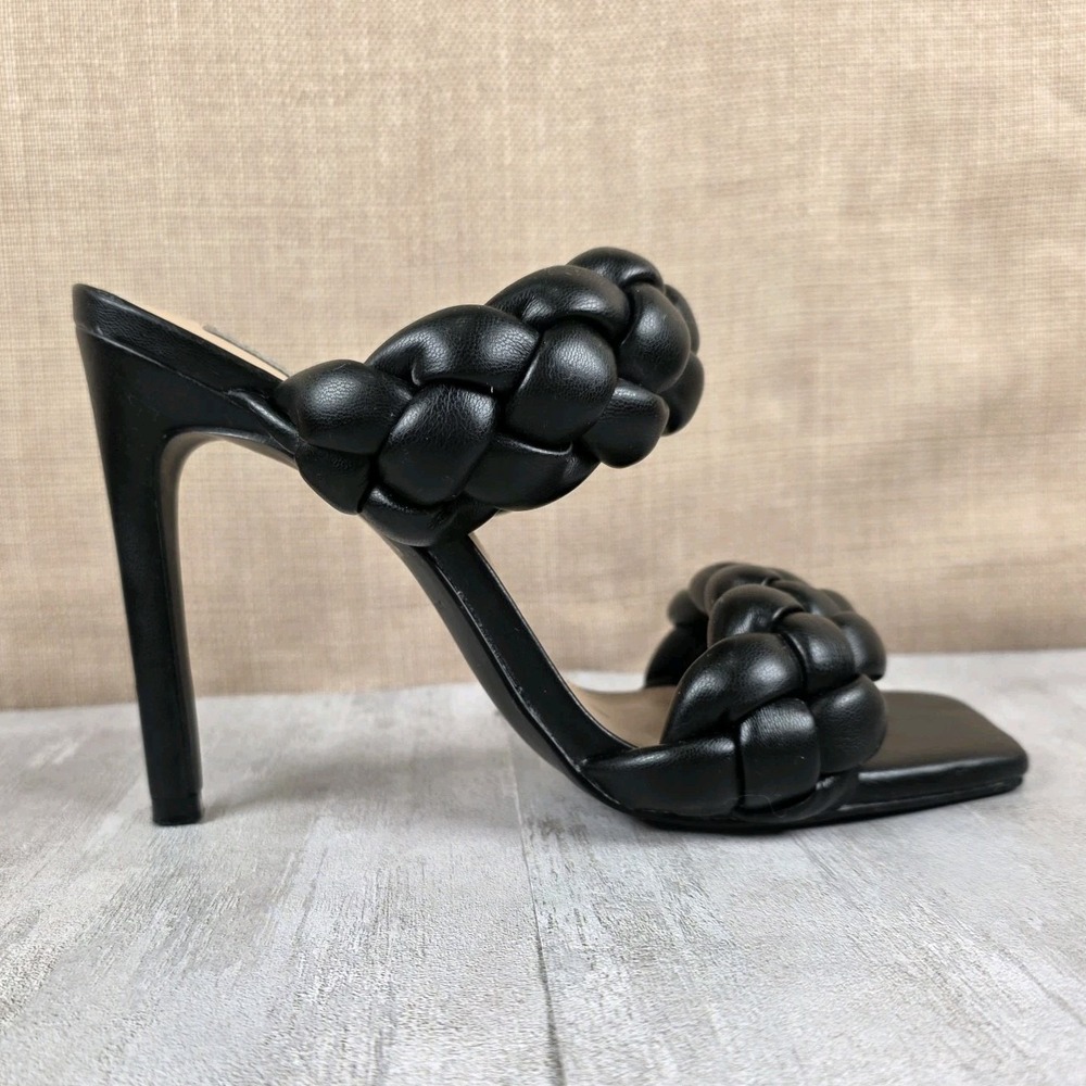 Steve Madden Women's Kenley Heeled Sandal‎ Black 8M Stiletto Braided Disco Party - Picture 3 of 10